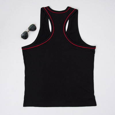 Cotton Black Men's Sleeveless T-Shirt - Clothing