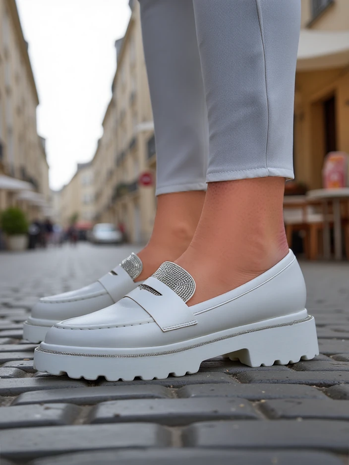 Royalfashion Women's moccasins with rhinestones Vinness