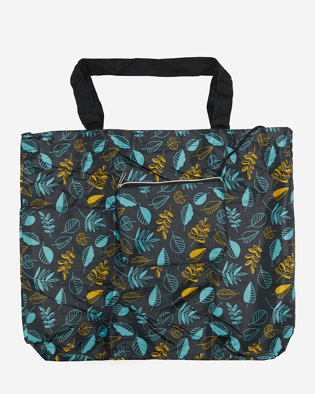 Складная сумка-шоппер с саше и мятно-желтым цветочным узором - Аксессуары