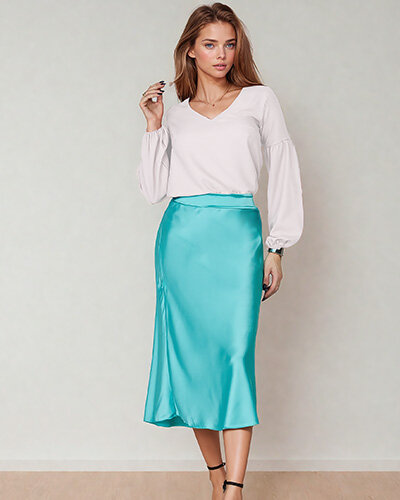 Royalfashion Women's midi skirt a'la satin