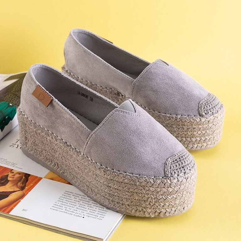 Gray women's espadrilles on a high platform Kentuki - Footwear