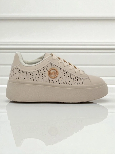 Aurelia Beige Platform Sneakers Royalfashion Eco Leather