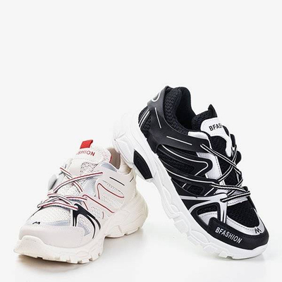 OUTLET Beżowe damskie sportowe buty Risika - Obuwie