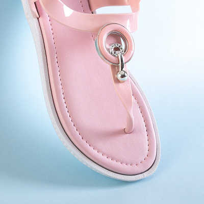 Rozā sieviešu sandales a'la flip-flops ar Dosala rotājumu - Kurpes