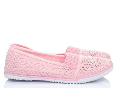 Różowe baleriny slip-on Kubelleah - Obuwie