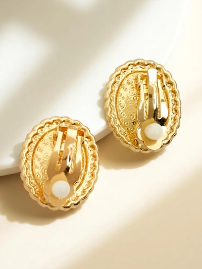 Royalfashion Sieviešu klipša auskari ar kristāliem un kubiskā cirkonija