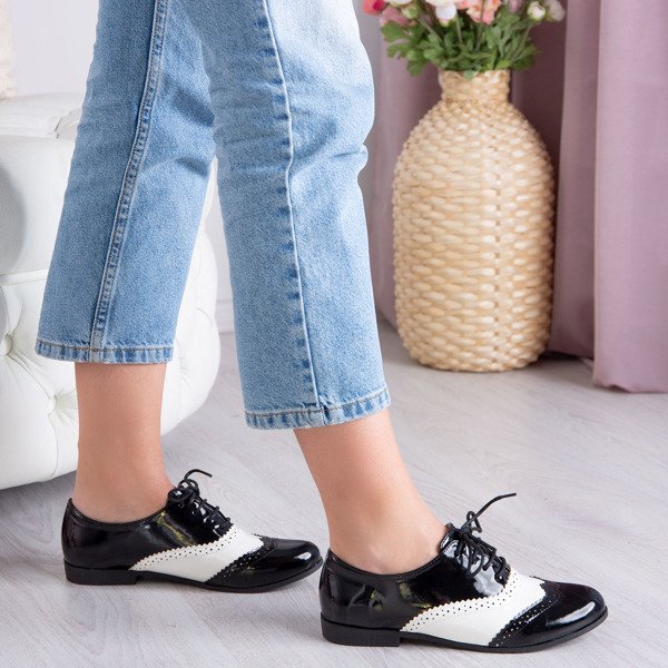 Black - white shoes in retro style Chaplin - Footwear 1