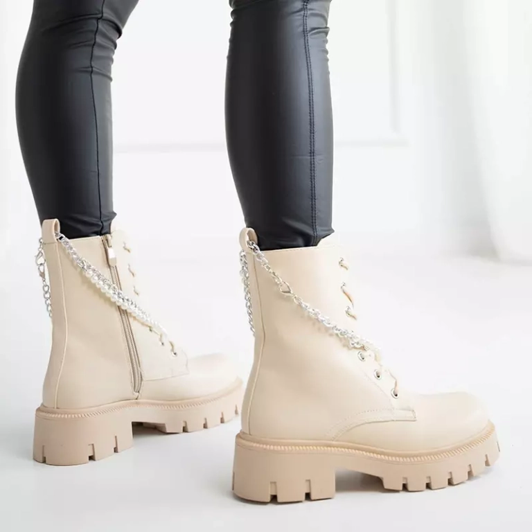 OUTLET Кремовые женские сумки с цепочкой и жемчугом Агсива - Обувь