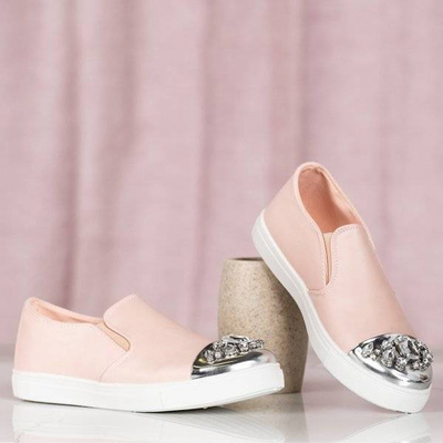 OUTLET Pink slip on with a decorative toe Theodara - Footwear