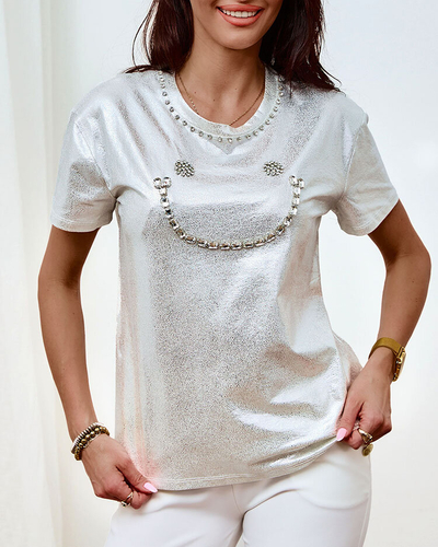 Royalfashion Sieviešu krekliņš ar cirkoniem