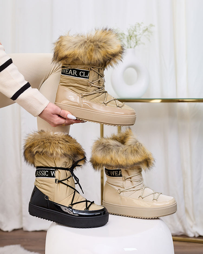 Royalfashion Светло-коричневые ботинки-слипы a'la snow boots for women Gomllo