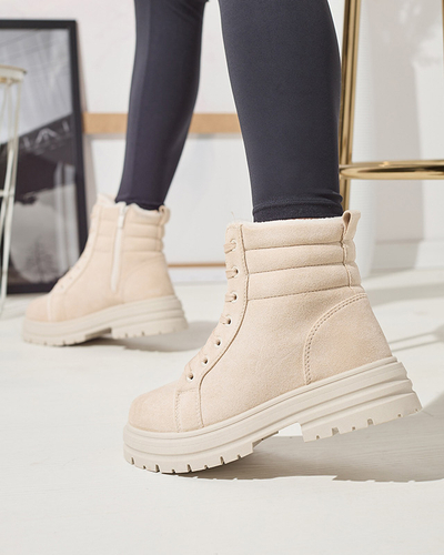 Women's insulated trapper boots in beige Tivica - Footwear