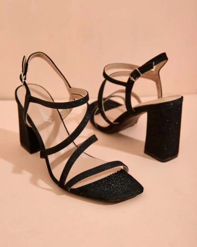 Royalfashion Sieviešu sandales ar mirdzumiem Ivonna Stiletto