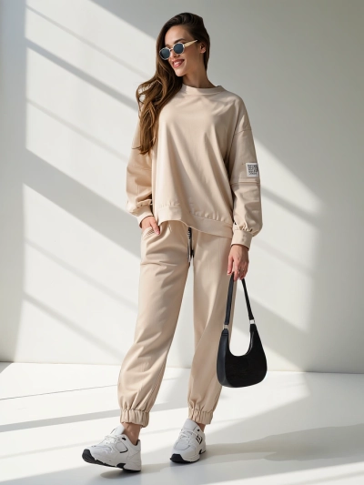 Royalfashion Women's cotton set with cuffs at the ankles