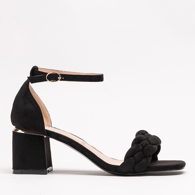 Black women's sandals with a decorated belt Venesi - Footwear