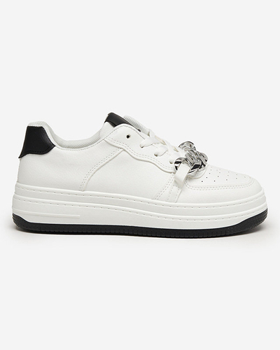 Black and white sports shoes for women sneakers with a chain Nevito - Footwear