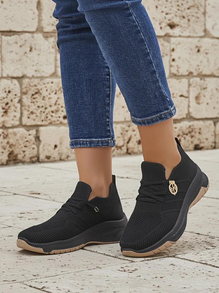 Royalfashion sieviešu auduma sporta čības bez šņorēm Teletta