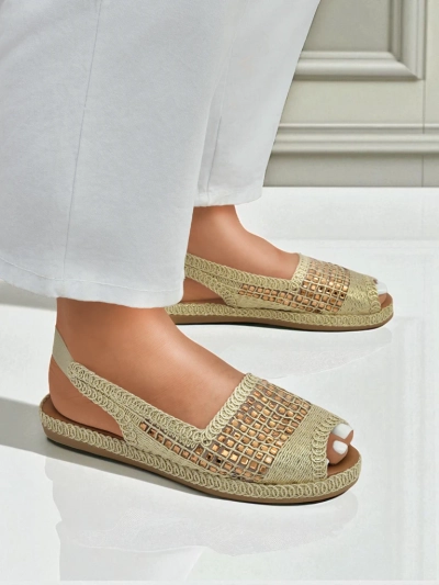 Sieviešu espadrillas sandales ar rhinestones Belle Sparkle