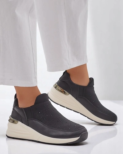 Женские спортивные слипоны Royalfashion с стразами Elera