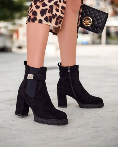 Женские ботильоны на блочном каблуке Royalfashion Effo