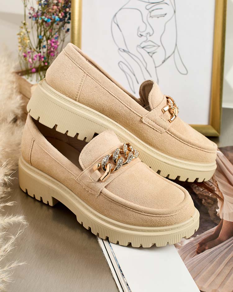 Royalfashion Women's eco suede moccasins with ornament Lehels