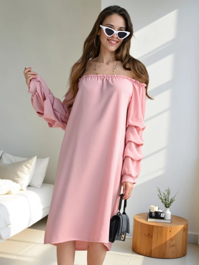 Royalfashion Smooth women's dress a'la Spanish style with frills