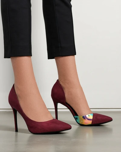 Royalfashion Women's pumps with a bow and holographic insert Dremtru