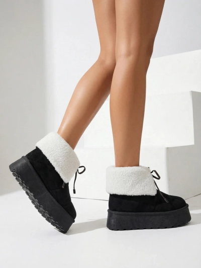 Royalfashion Women's lace-up snow boots Wdeno