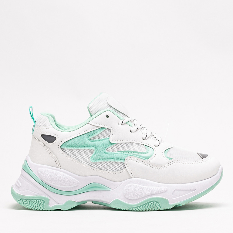 Green and white women's sports shoes Krinosi sneakers - Footwear