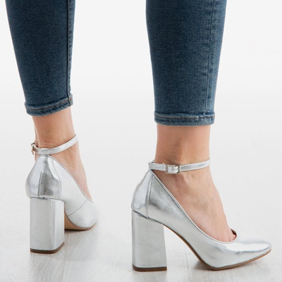 Silver pumps on a higher post Mattelessa - Footwear 1