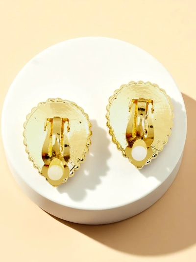 Royalfashion Женские клипсы с кристаллом и фианитом