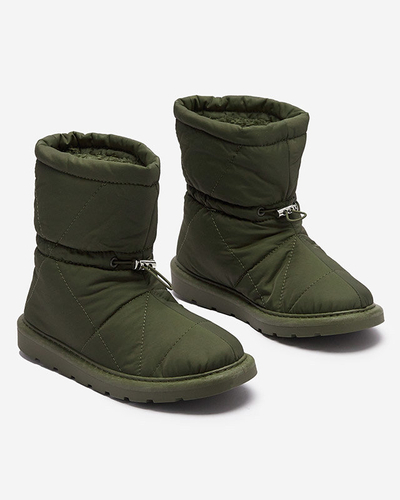 Dark green women's insulated boots a'la snow boots Kaliolen - Footwear