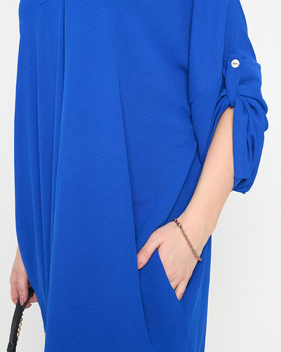 Cobalt women's oversize midi dress - Clothing