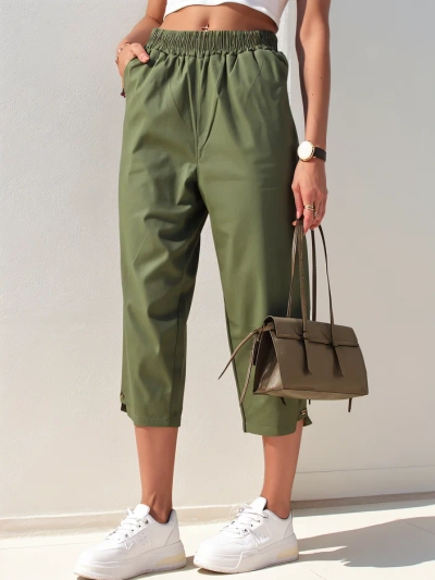 Royalfashion Simple women's fabric trousers 7/8