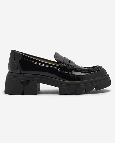 Lakēti melni mokasīni sievietēm Tygriss- Footwear