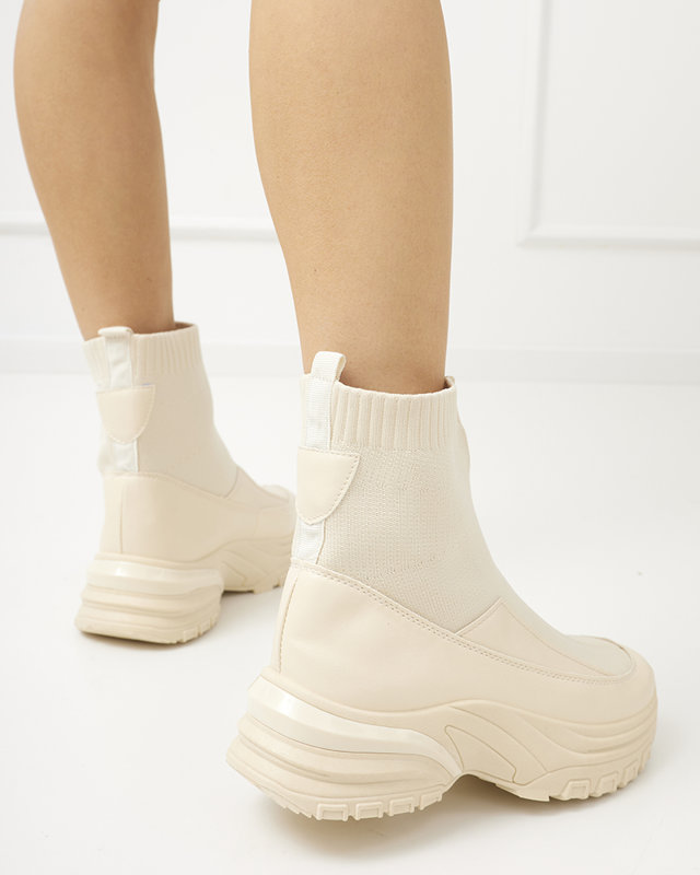 Beige women's sports slip-on sneakers Berida - Footwear