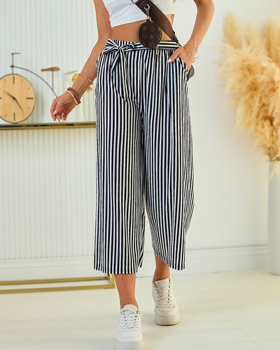 Royalfashion Women's wide striped culotte pants