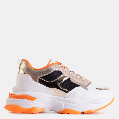 White and gold women's sports shoes Tifel - Footwear