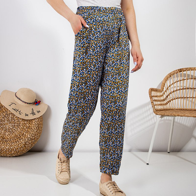 Women's patterned fabric pants PLUS SIZE - Clothing