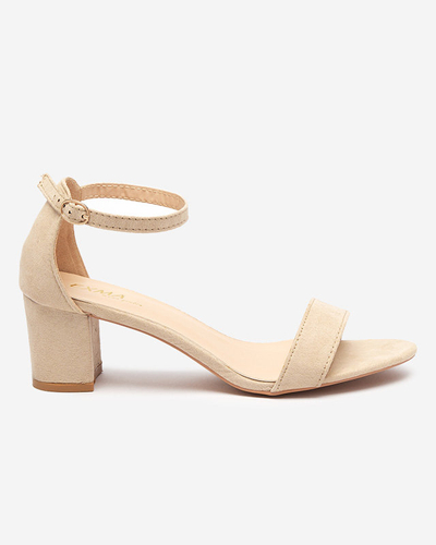 Beige women's sandals on the Nelino post - Footwear