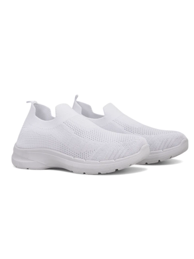 White Women's Slip-On Sneakers Aura Bianca - Light and Breathable for Summer Spring
