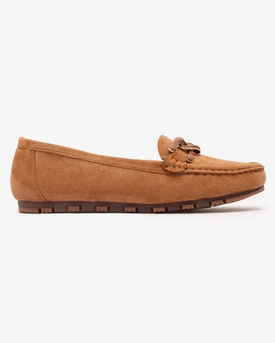 Women's moccasins in camel color with chain Lertika - Footwear