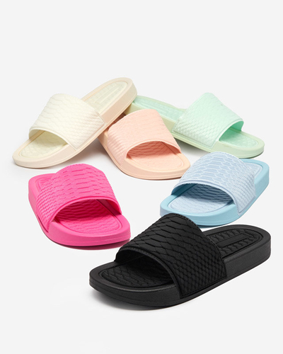 OUTLET White women's slippers with Galite embossing - Footwear