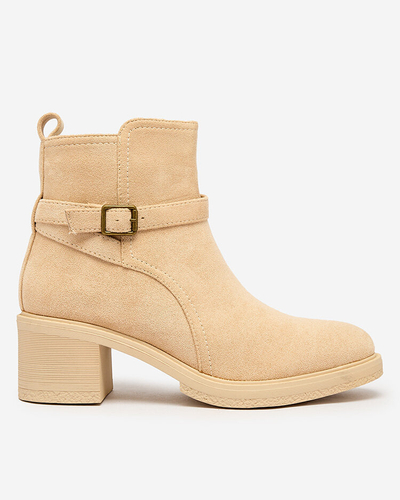 Royalfashion Бежевые женские сапоги на низком ходу Masymar