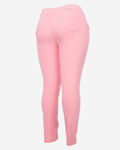 Pink women's treggings PLUS SIZE- Clothing