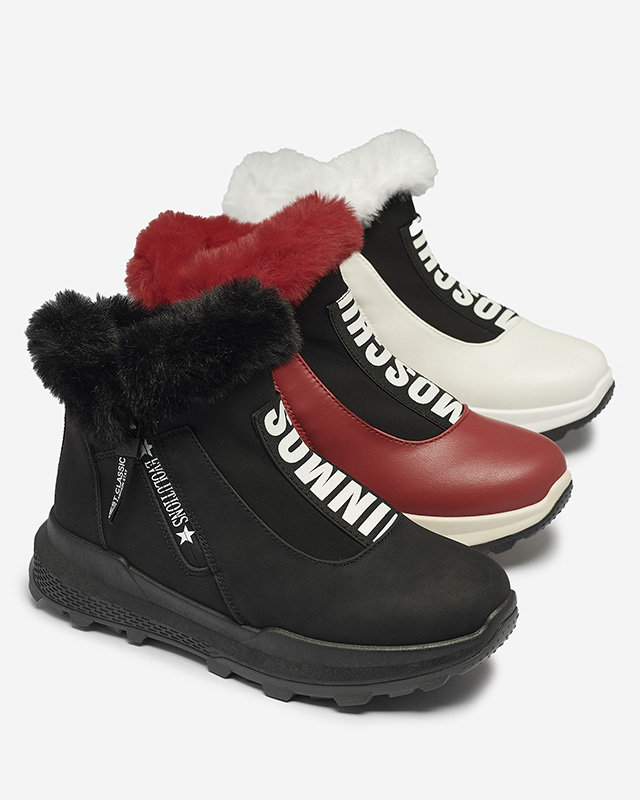 OUTLET Черные женские утепленные ботинки с мехом Scherr- Footwear