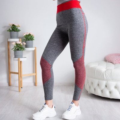 Gray gaiters with red inserts - Pants 1