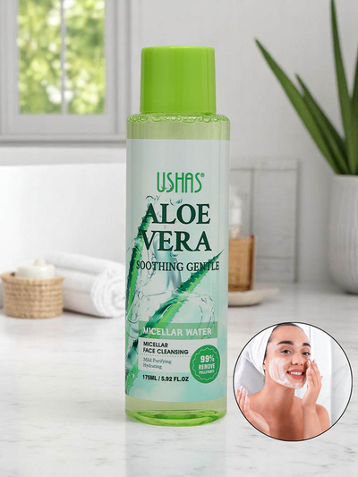Soothing and moisturizing micellar cleansing water with aloe vera for makeup removal