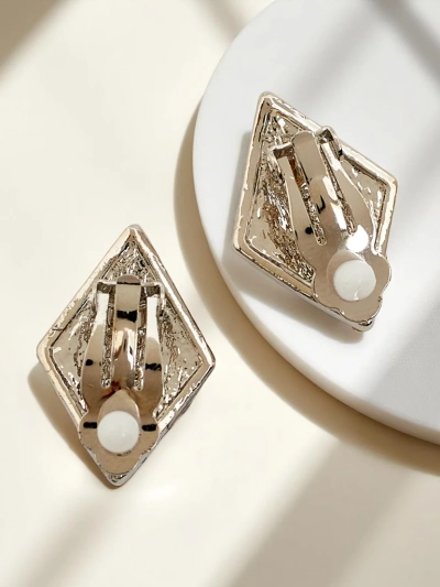 Royalfashion Women's clip-on earrings with cubic zirconia