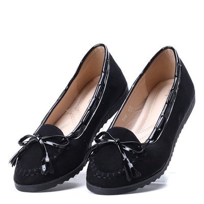Black loafers with Ariadna bow - Footwear